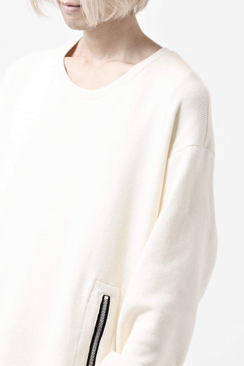 A.F ARTEFACT LAYERED ZIP PULLOVER / CO KNIT & JERSEY (IVORY)