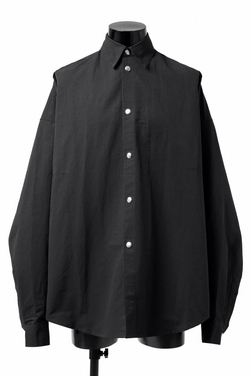 A.F ARTEFACT SNAPPED COCOON SHIRT (BLACK)