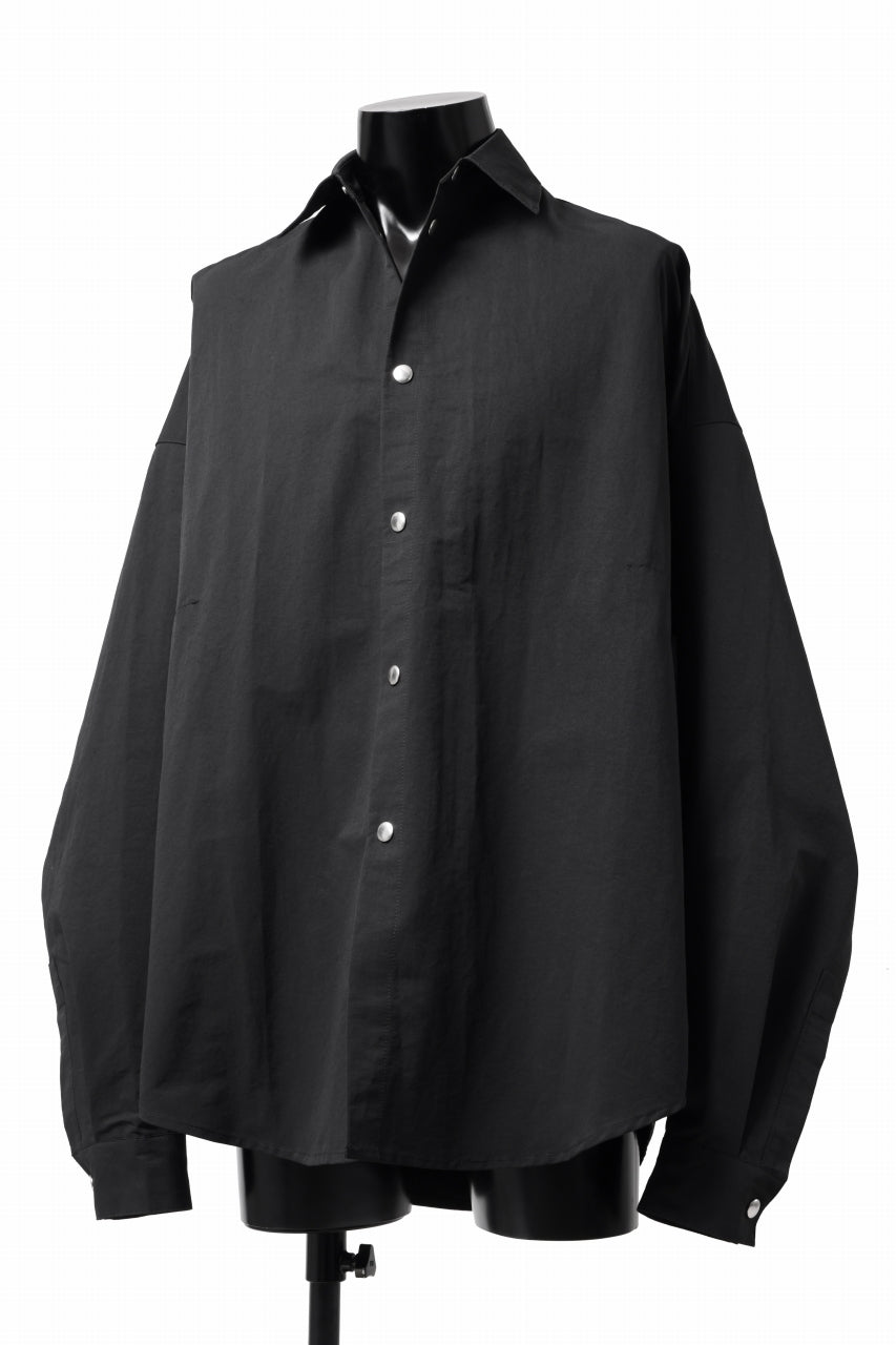 A.F ARTEFACT SNAPPED COCOON SHIRT (BLACK)