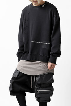 Load image into Gallery viewer, A.F ARTEFACT &quot;FRAYED&quot; DAMAGE LOOSEY SWEATER SHORT TOPS *EMBROIDERED(BLACK)