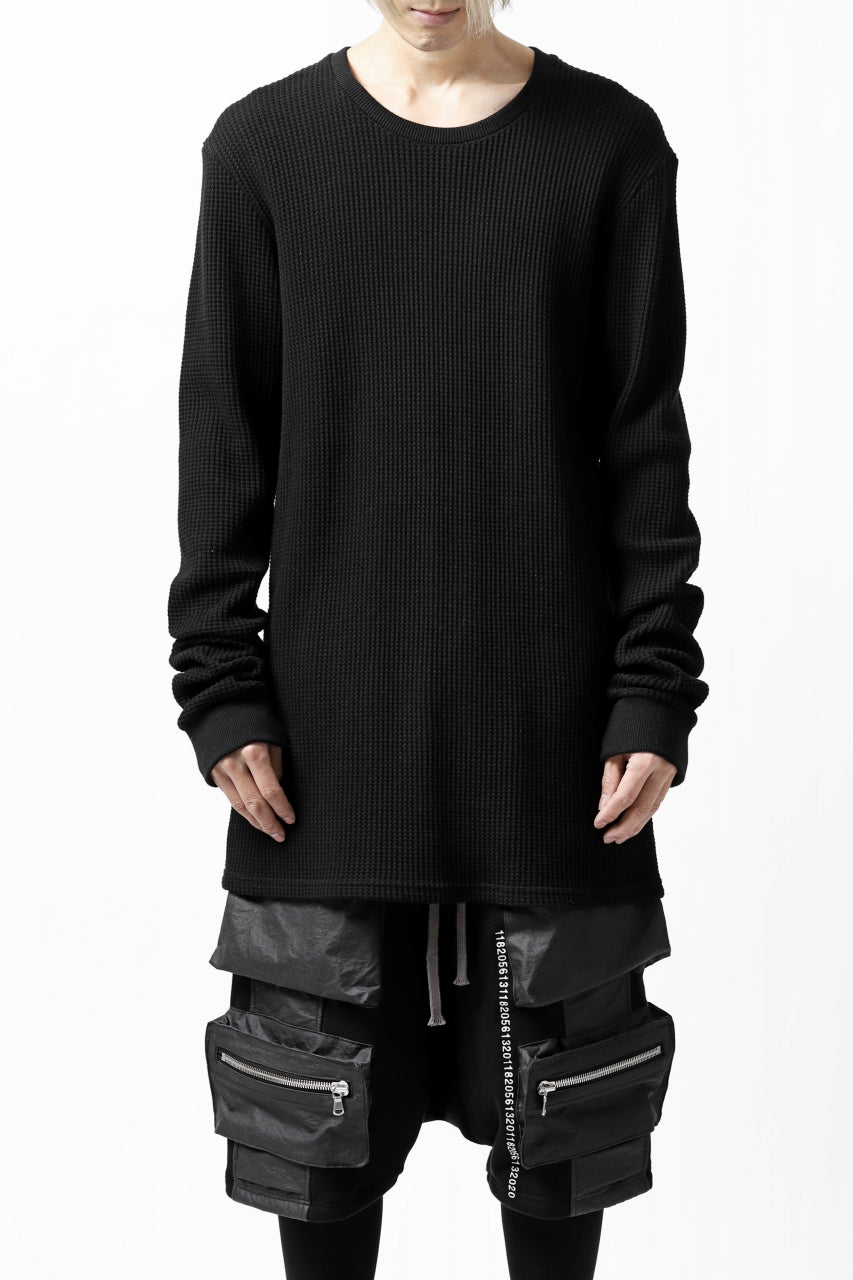 A.F ARTEFACT "Trunk-Show" PULL OVER TOPS / WAFFLE JERSEY (BLACK)