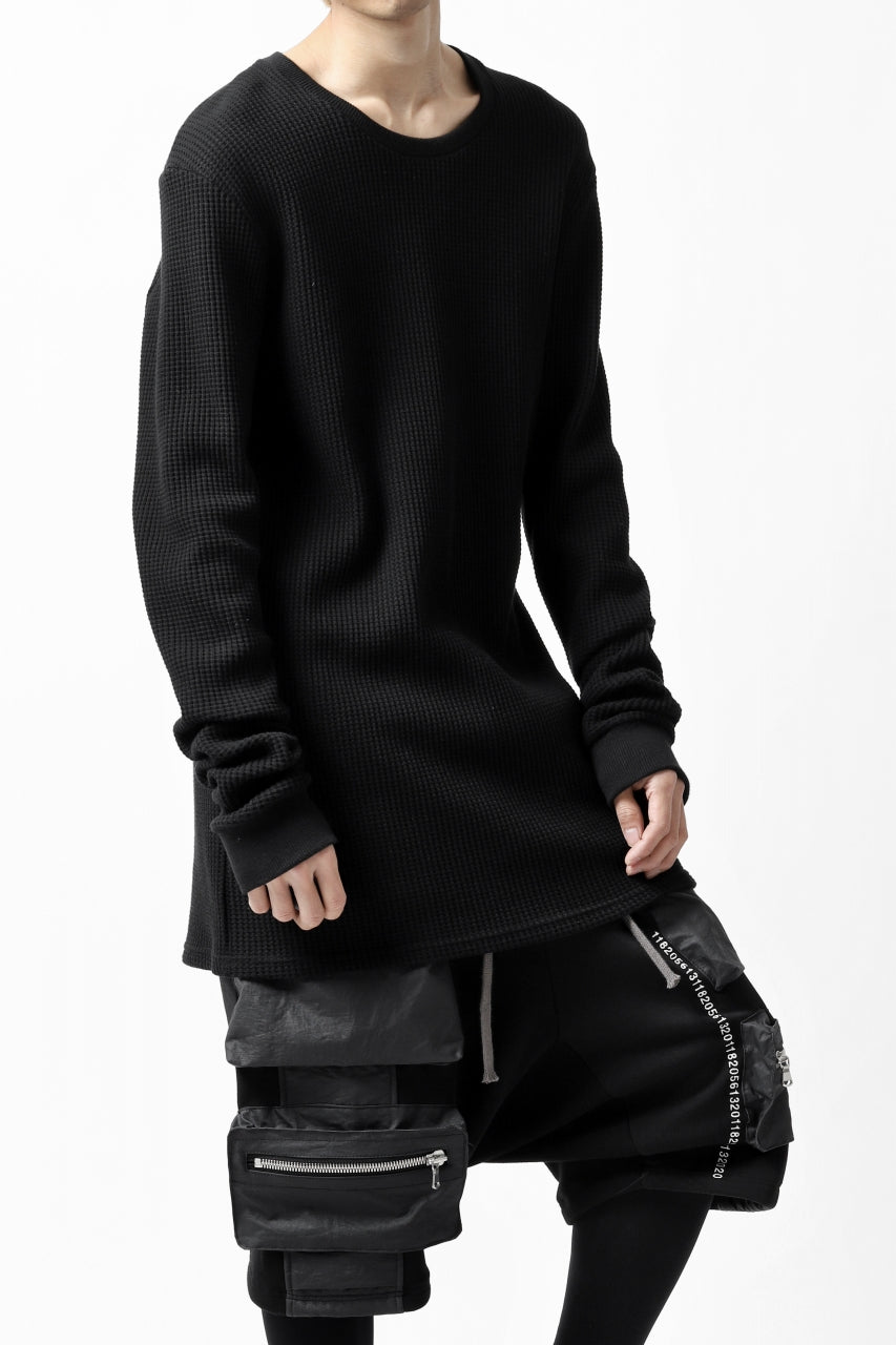 A.F ARTEFACT "Trunk-Show" PULL OVER TOPS / WAFFLE JERSEY (BLACK)