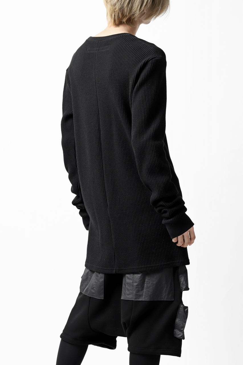 A.F ARTEFACT "Trunk-Show" PULL OVER TOPS / WAFFLE JERSEY (BLACK)
