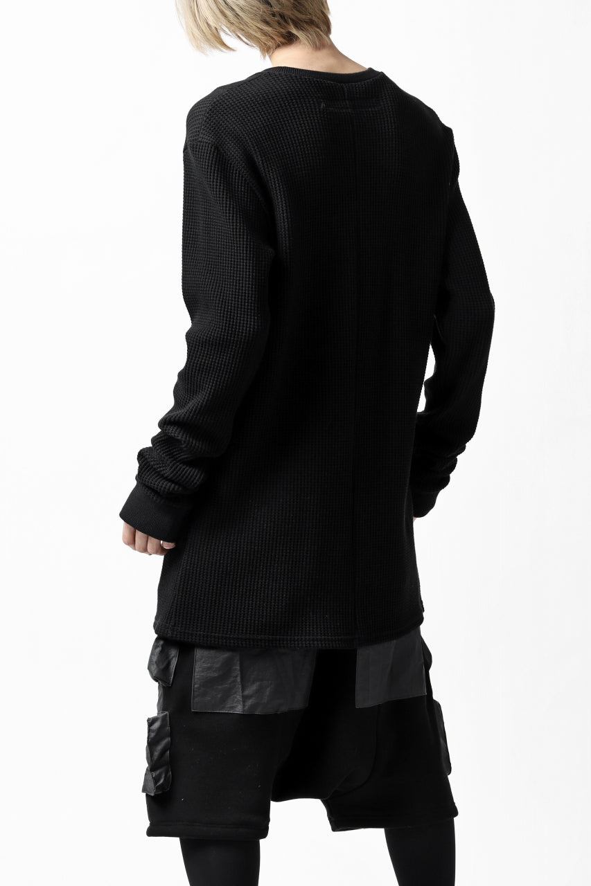 画像をギャラリービューアに読み込む, A.F ARTEFACT &quot;Trunk-Show&quot; PULL OVER TOPS / WAFFLE JERSEY (BLACK)