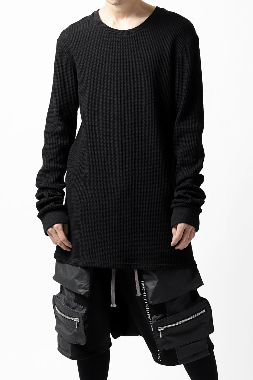 A.F ARTEFACT "Trunk-Show" PULL OVER TOPS / WAFFLE JERSEY (BLACK)