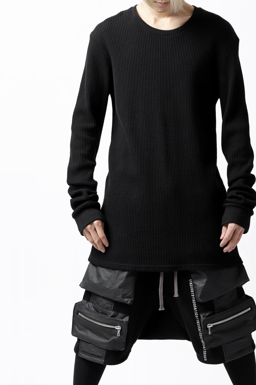 A.F ARTEFACT "Trunk-Show" PULL OVER TOPS / WAFFLE JERSEY (BLACK)