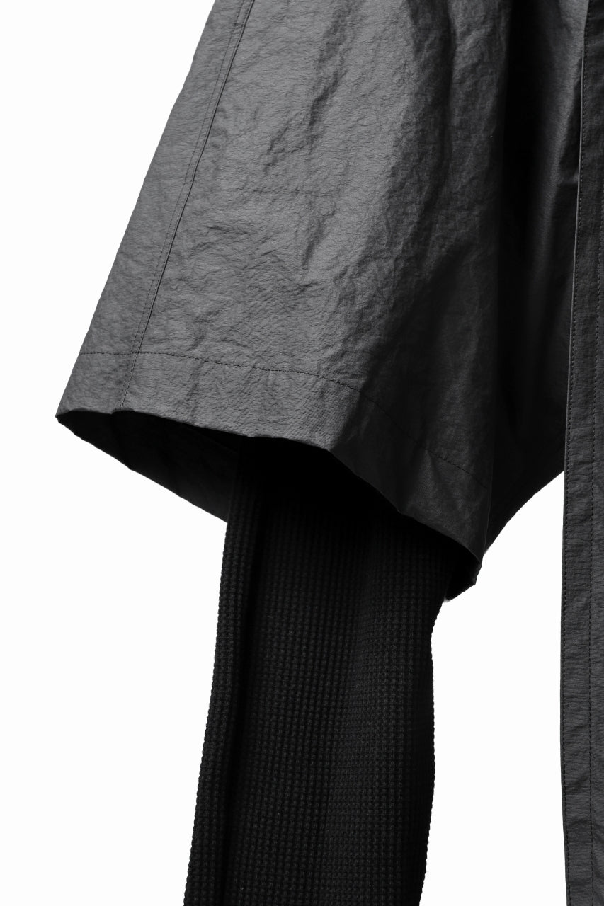 A.F ARTEFACT "Trunk-Show" SHORT LAYERED TROUSERS / SALT SHRINK NYLON & WAFFLE (BLACK)