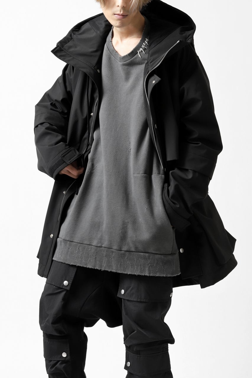 画像をギャラリービューアに読み込む, A.F ARTEFACT &quot;Trunk-Show&quot; LIGHT-WARMER MODS COAT / FLEECE BONDING NYLON (BLACK)