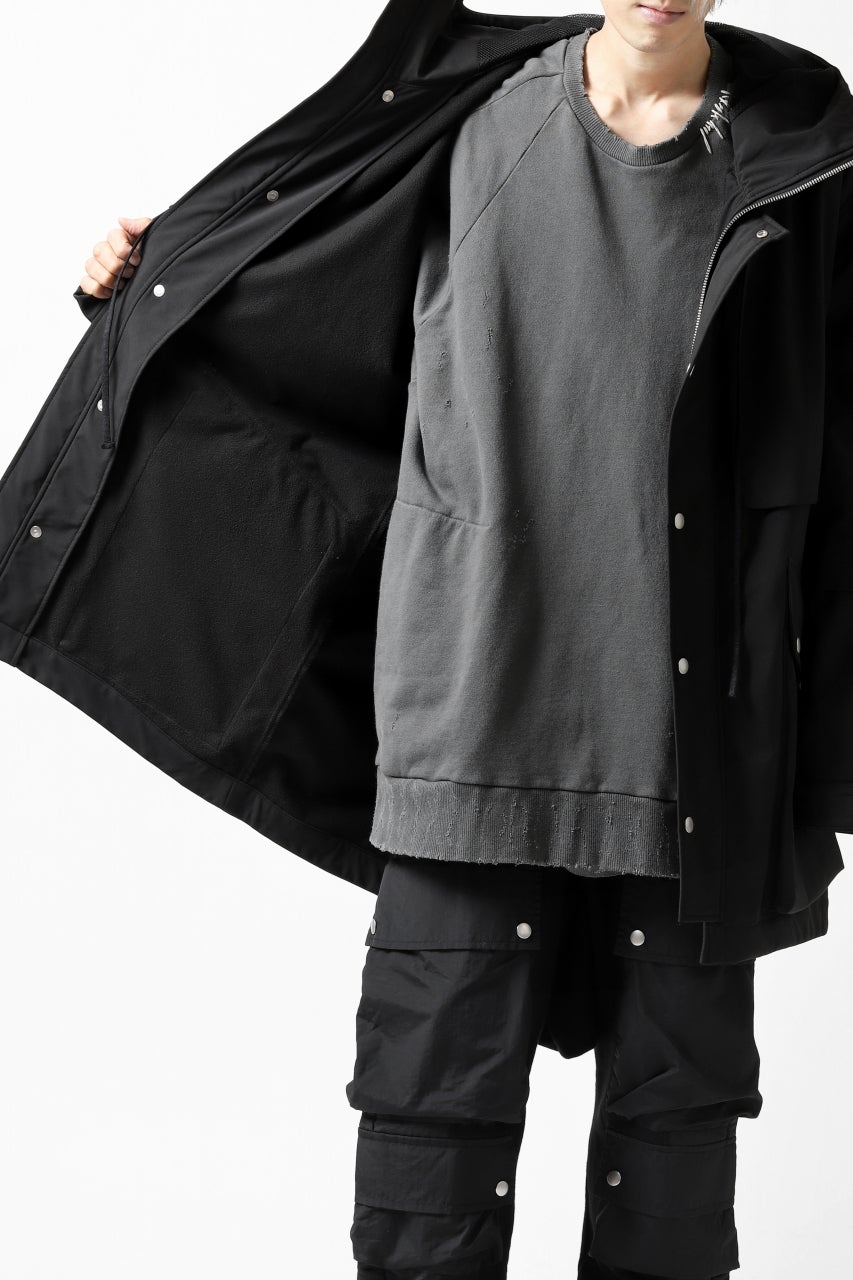 A.F ARTEFACT "Trunk-Show" LIGHT-WARMER MODS COAT / FLEECE BONDING NYLON (BLACK)