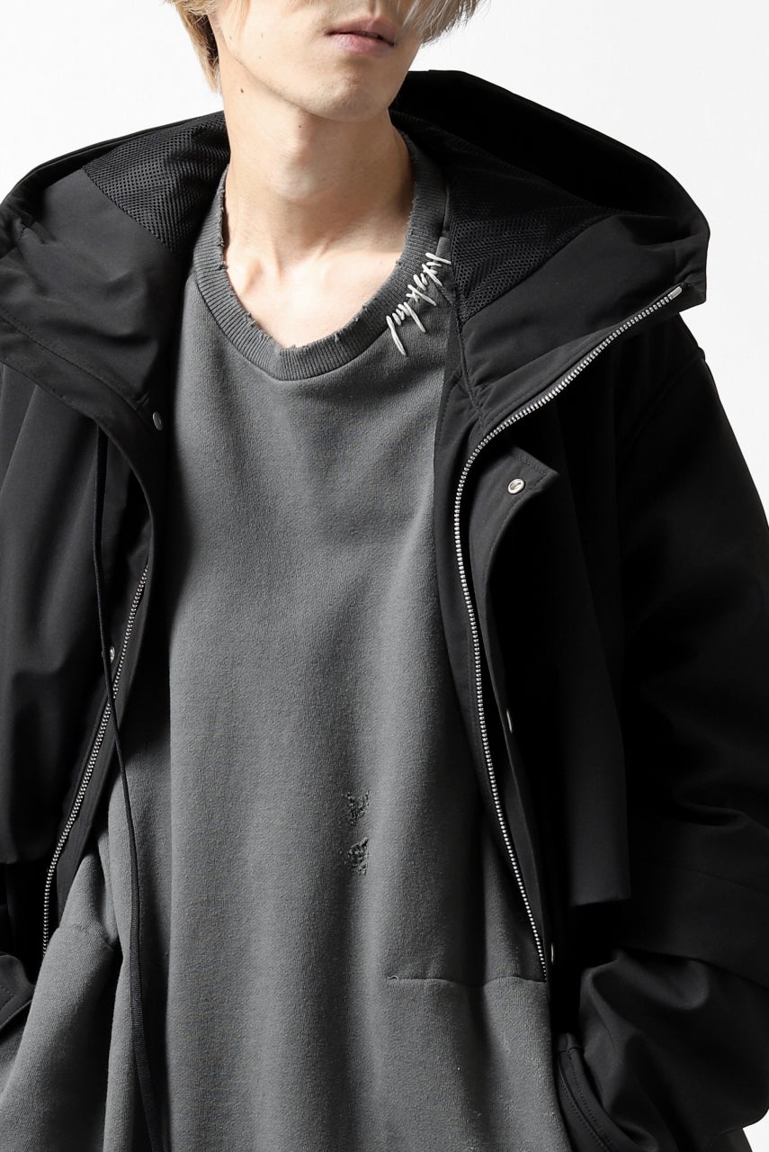 画像をギャラリービューアに読み込む, A.F ARTEFACT &quot;Trunk-Show&quot; LIGHT-WARMER MODS COAT / FLEECE BONDING NYLON (BLACK)