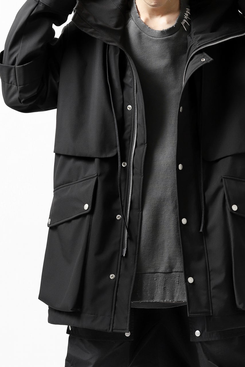 A.F ARTEFACT "Trunk-Show" LIGHT-WARMER MODS COAT / FLEECE BONDING NYLON (BLACK)