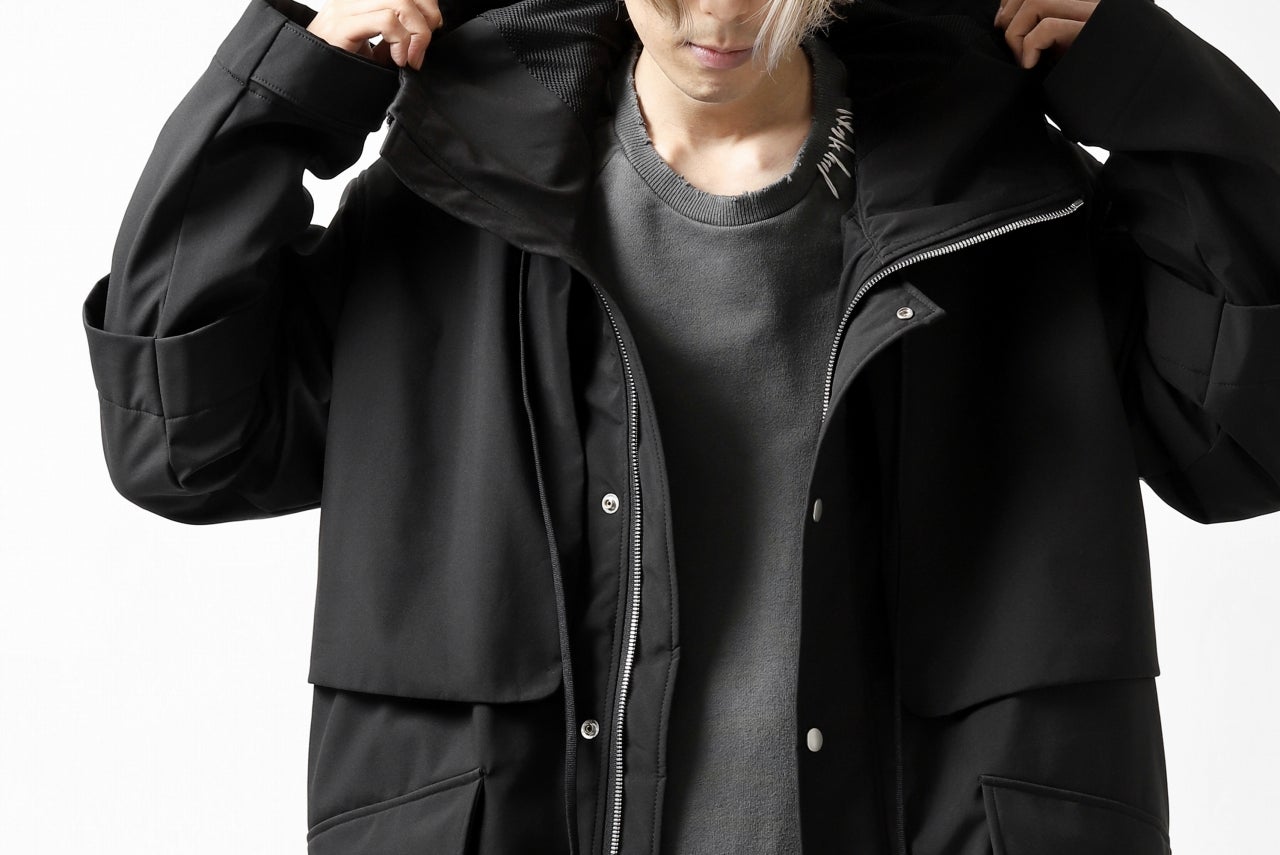 A.F ARTEFACT "Trunk-Show" LIGHT-WARMER MODS COAT / FLEECE BONDING NYLON (BLACK)