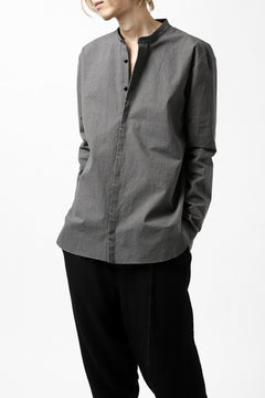 画像をギャラリービューアに読み込む, ierib slit middle shirt / boiled waxy cotton (GREY)