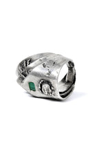 Load image into Gallery viewer, GASPARD HEX Mayan Ring with EMERALD JEWELRY