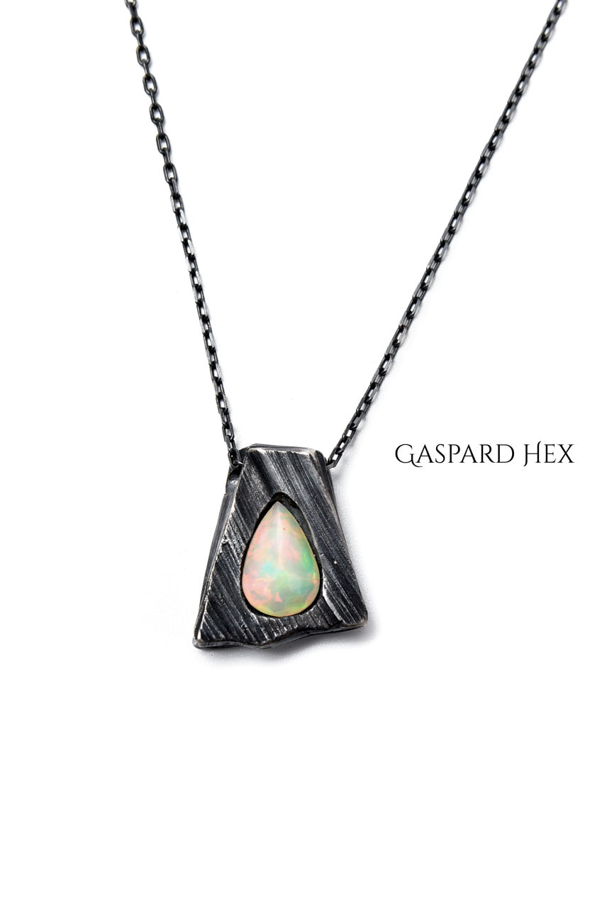 GASPARD HEX Faceted Opal Pendant Drop Shape