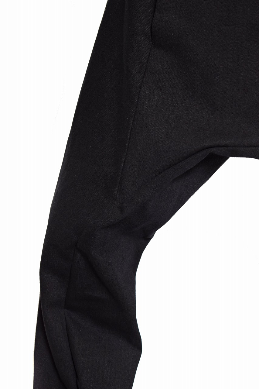 N/07　span-denim stretched sarrouel denim pants (BLACK)
