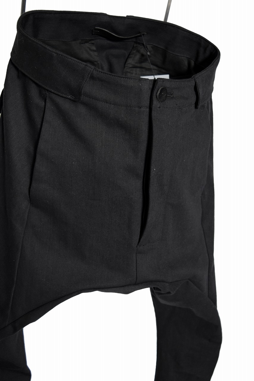 N/07　span-denim stretched sarrouel denim pants (BLACK)