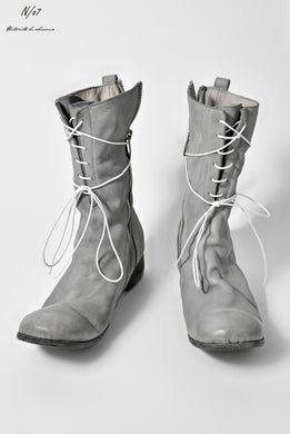 N/07 - enuzeronana CALFSKIN TUMBLER DYE BOOTS (LIGHT GREY)